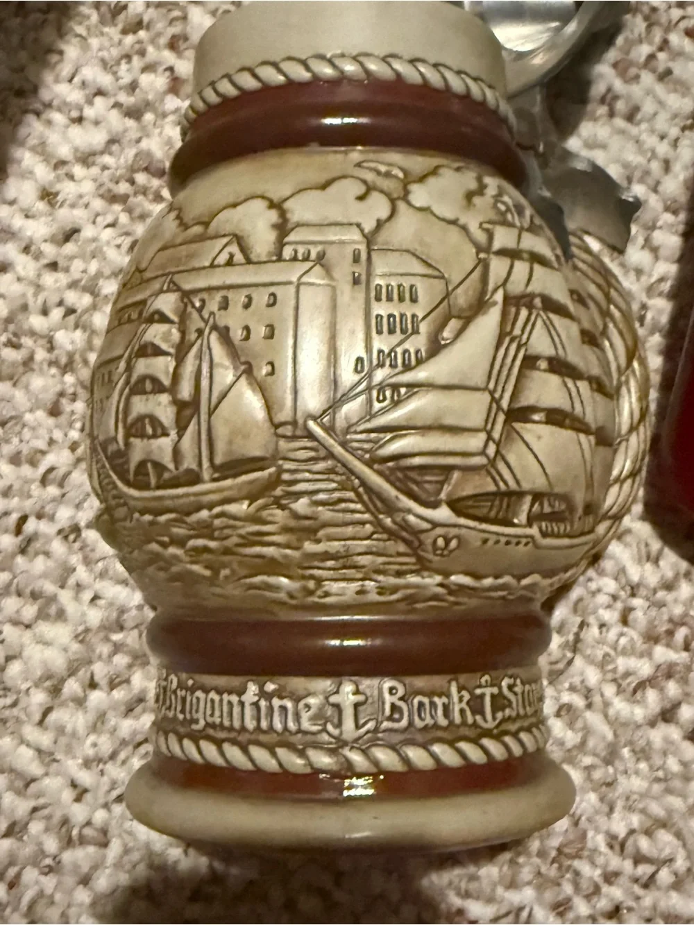 Vintage Avon Ceramic Pirate Ship Stein with Clint cologne NEW!
